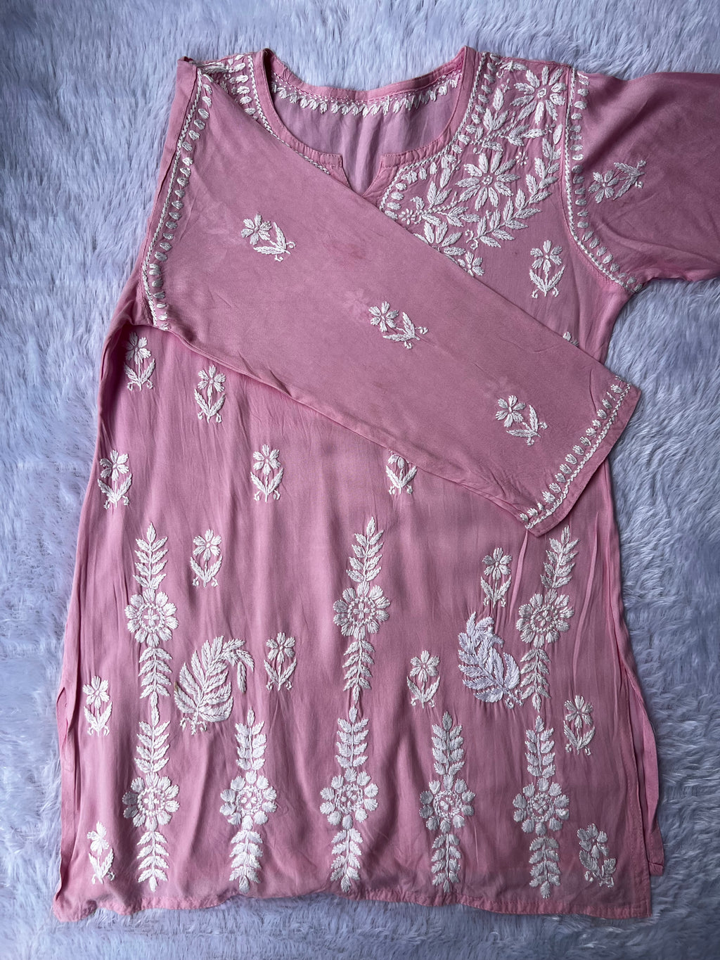Sarah Baby Pink Modal Short Kurti