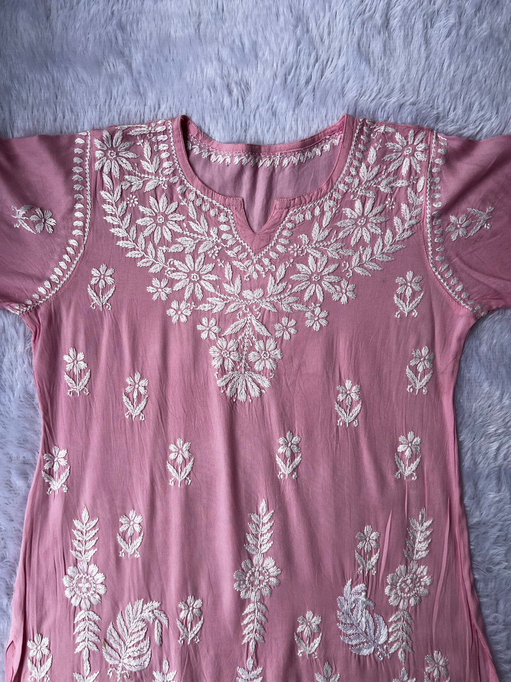 Sarah Baby Pink Modal Short Kurti