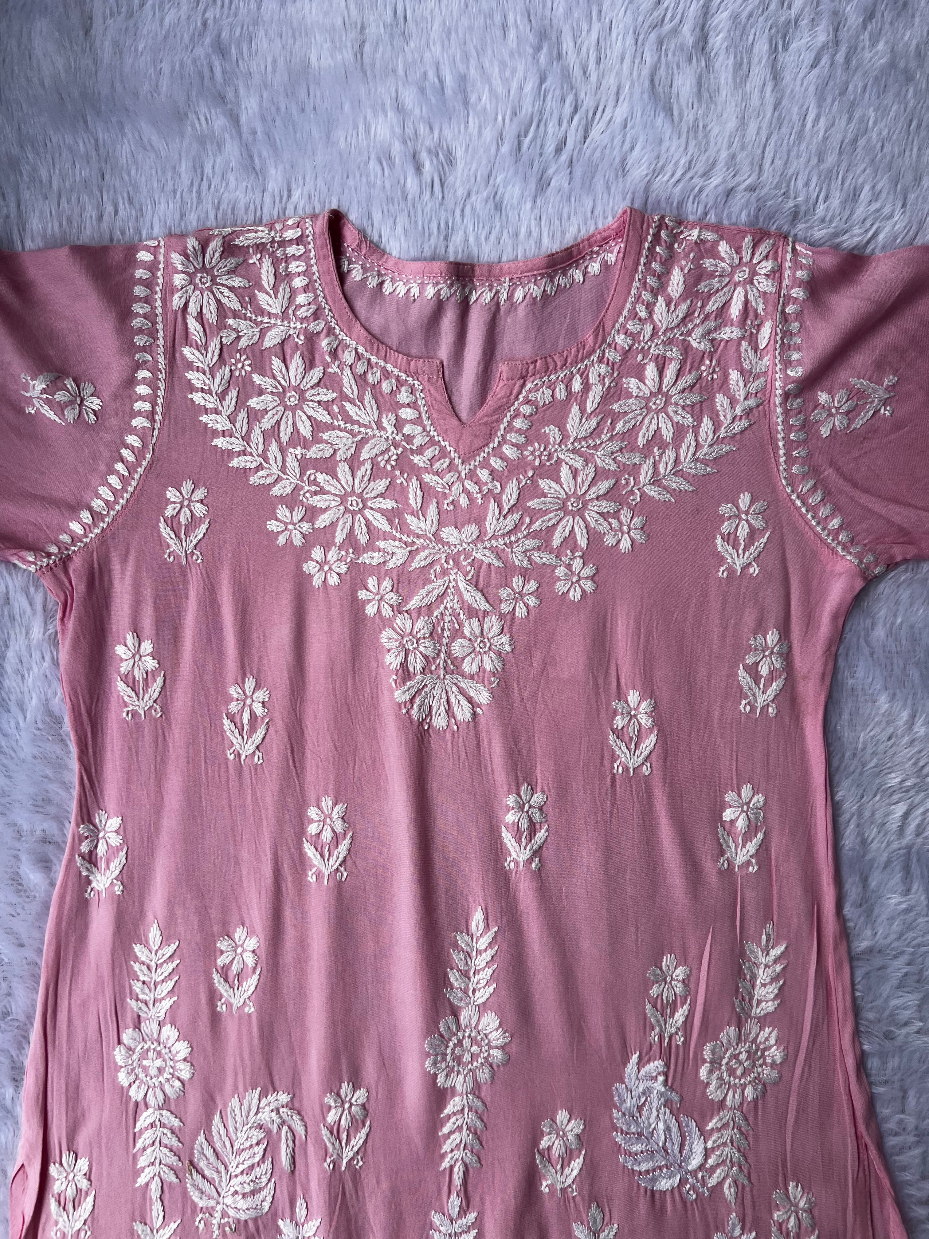 Sarah Baby Pink Modal Short Kurti