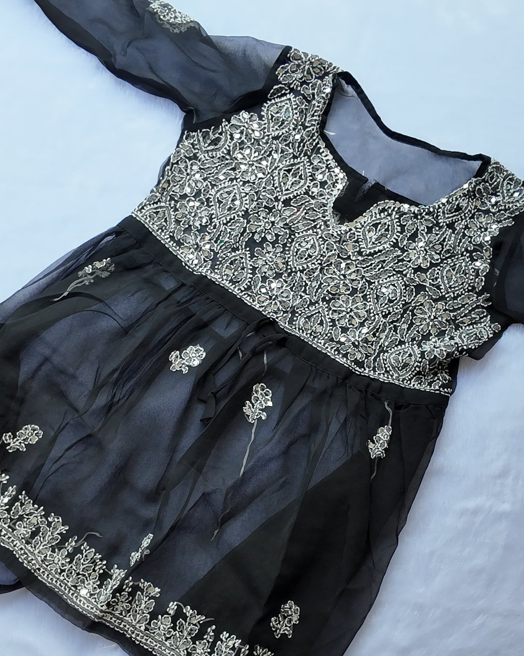 Sarah Black Georgette Mirror Frock