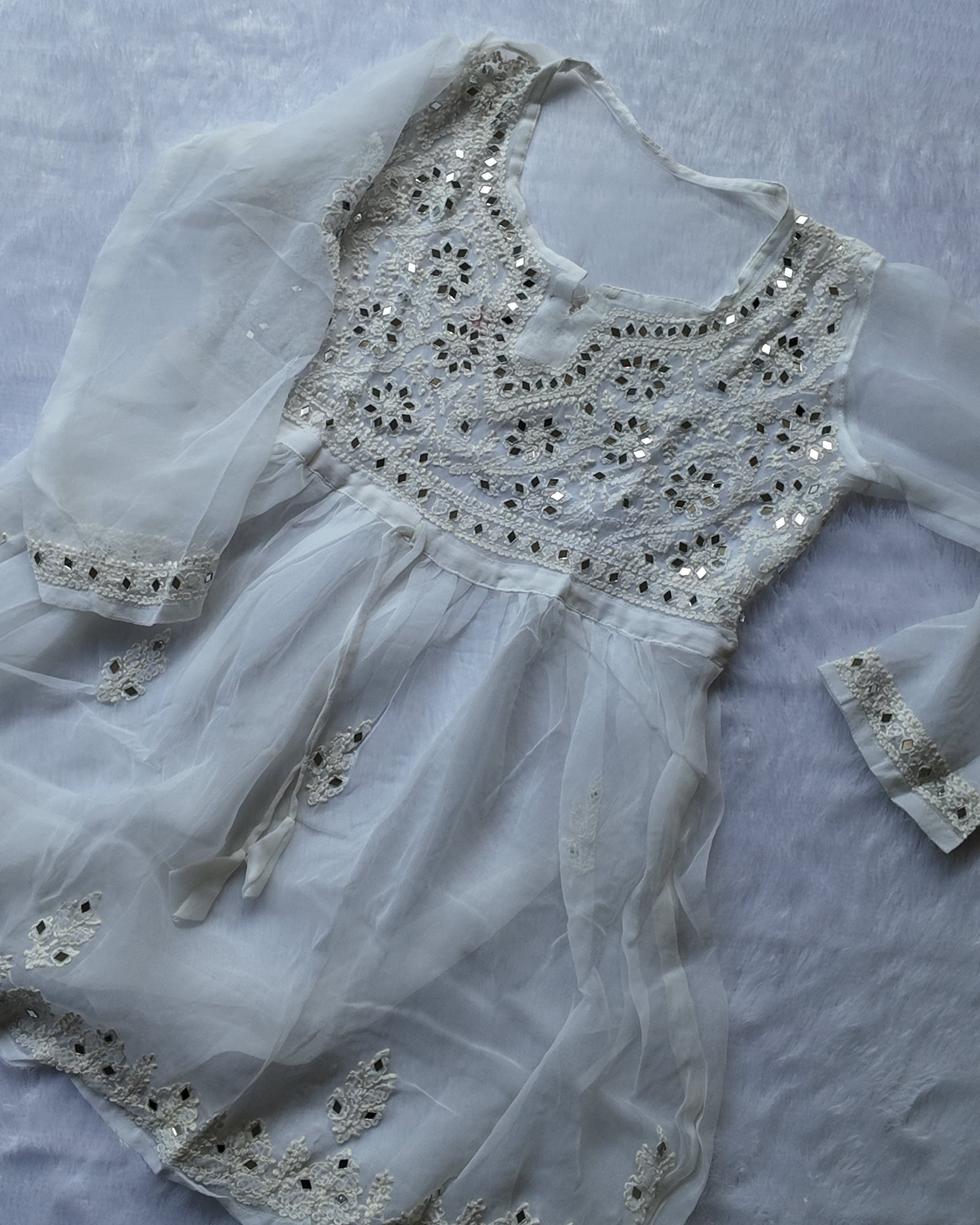 Sarah White Georgette Mirror Frock