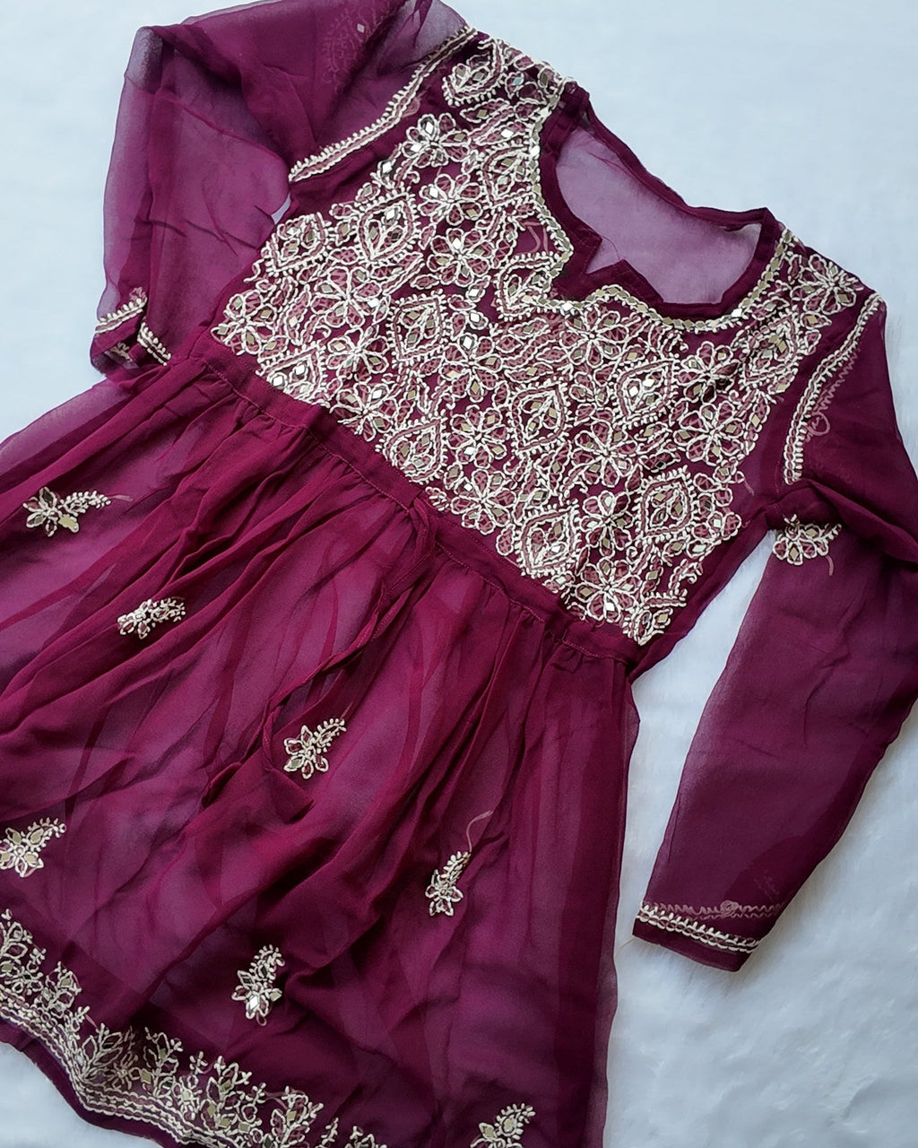 Sarah Purple Georgette Mirror Frock