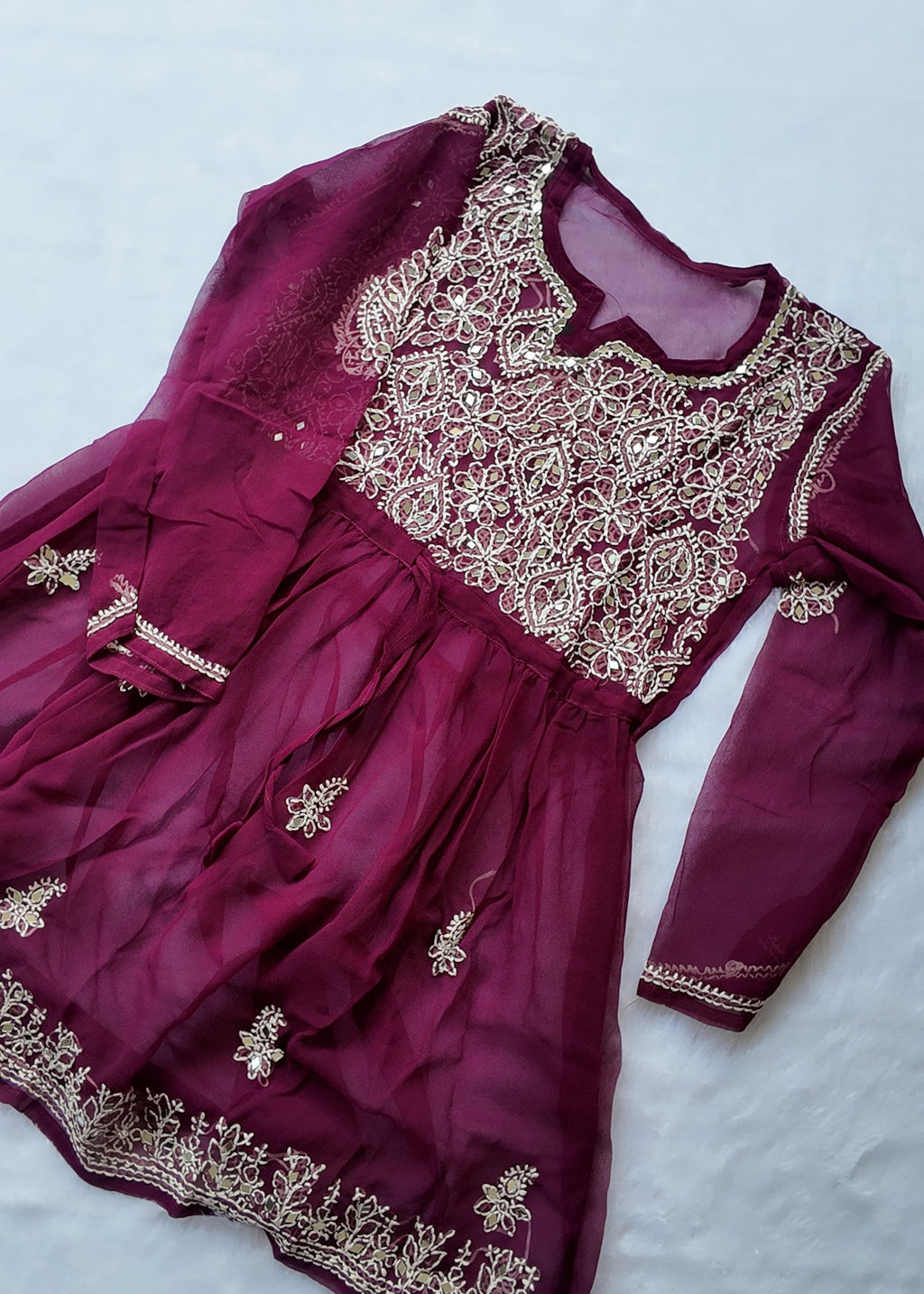Sarah Purple Georgette Mirror Frock