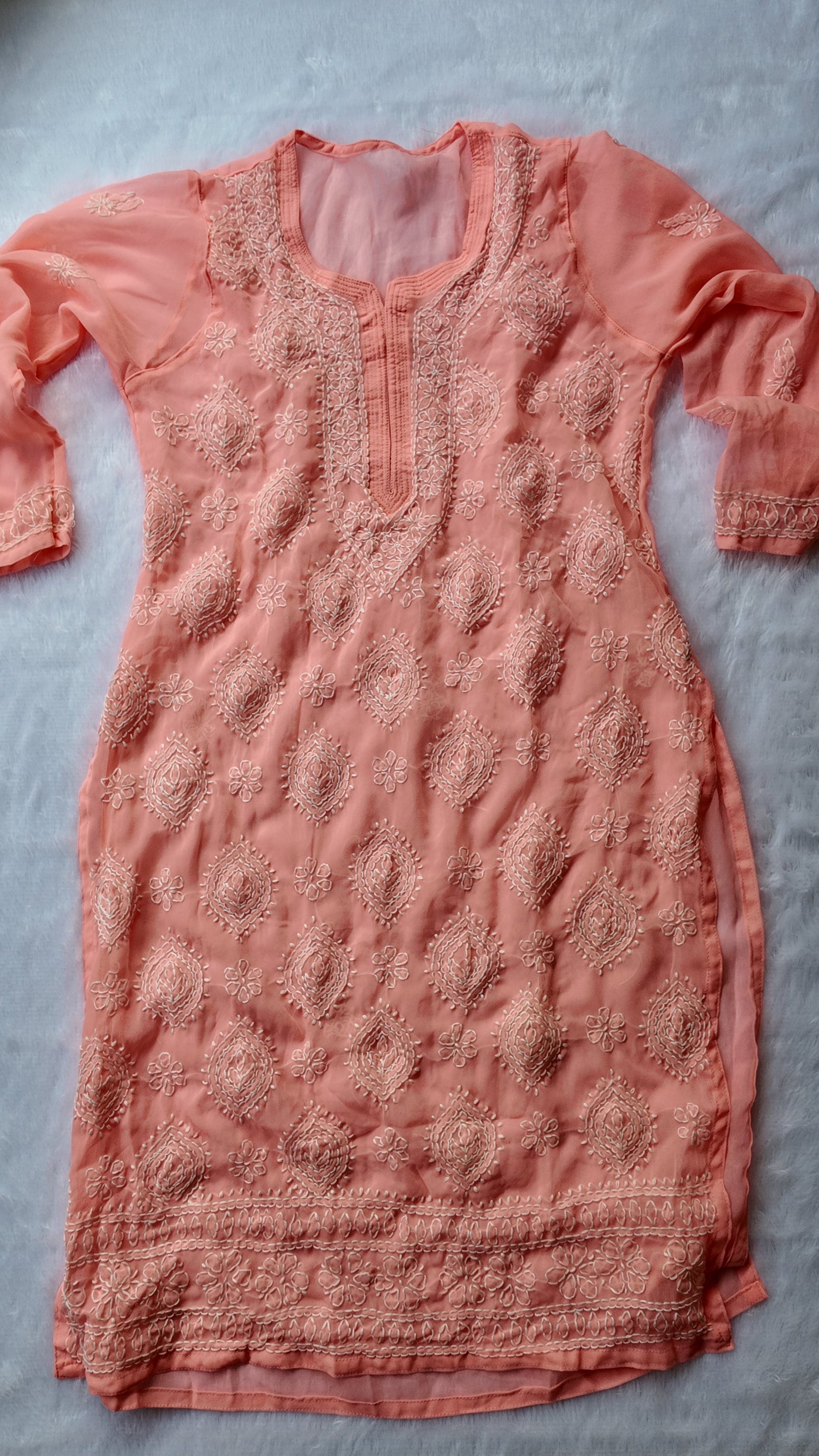 Sarah Pink Georgette Long Kurti