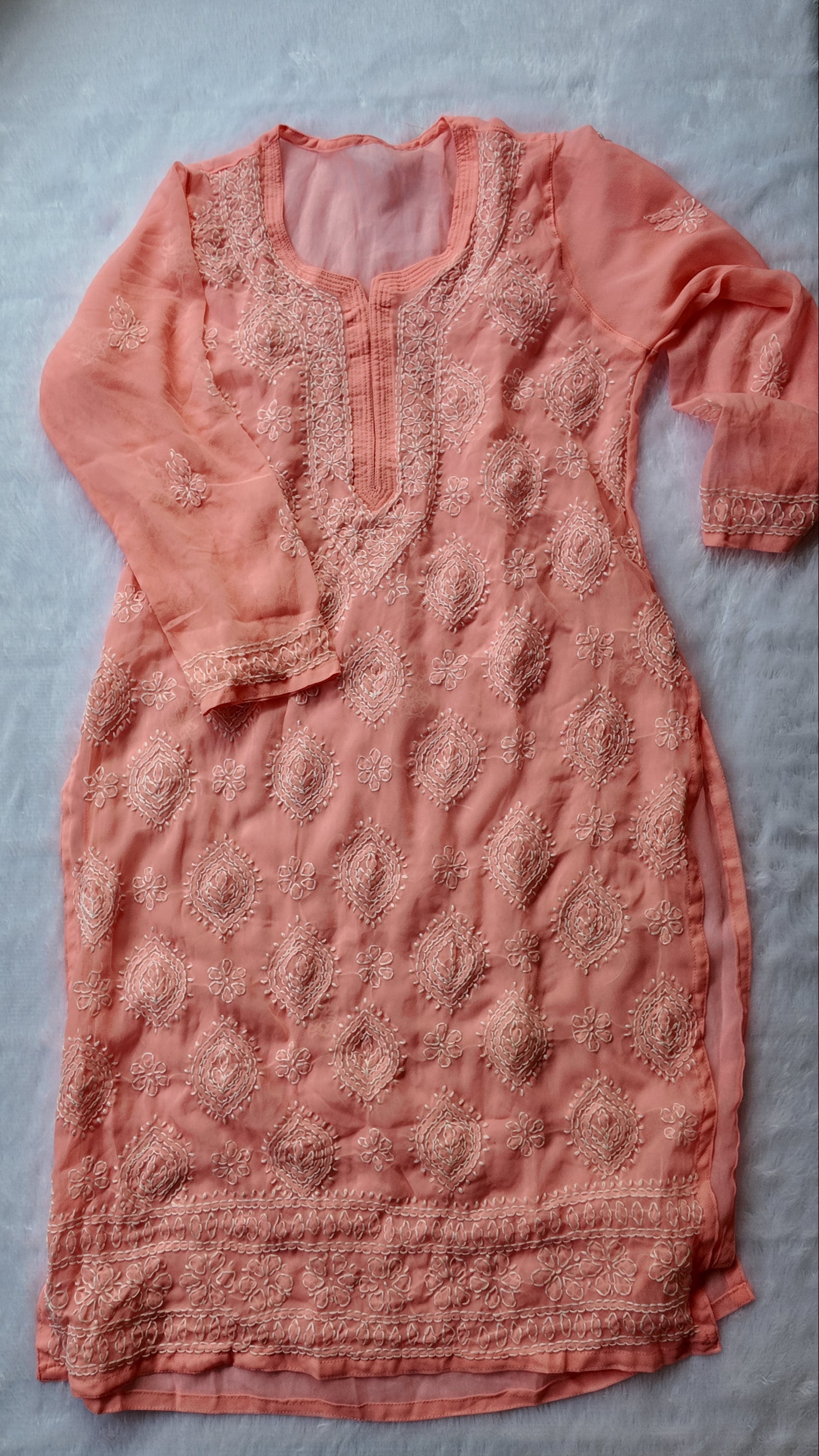 Sarah Pink Georgette Long Kurti