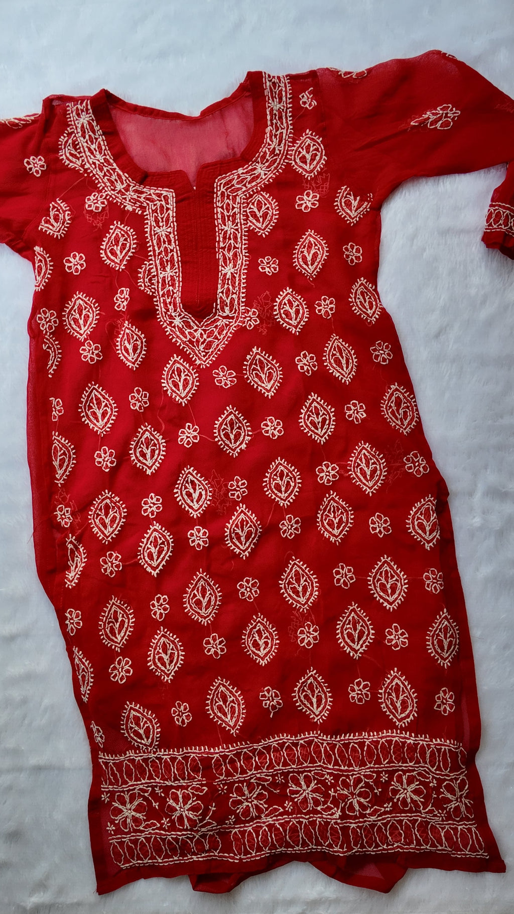 Sarah Red Georgette Long Kurti