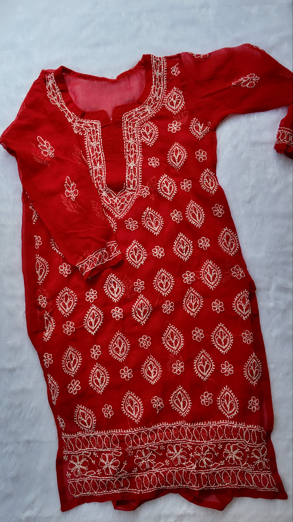 Sarah Red Georgette Long Kurti