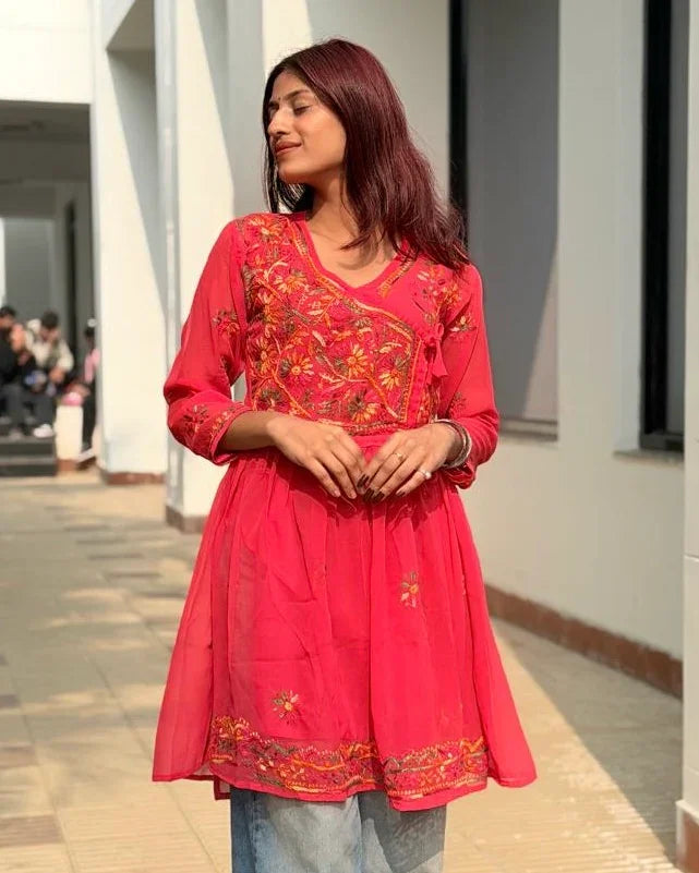 Naaz-e-Meher Georgette Chikankari Frock