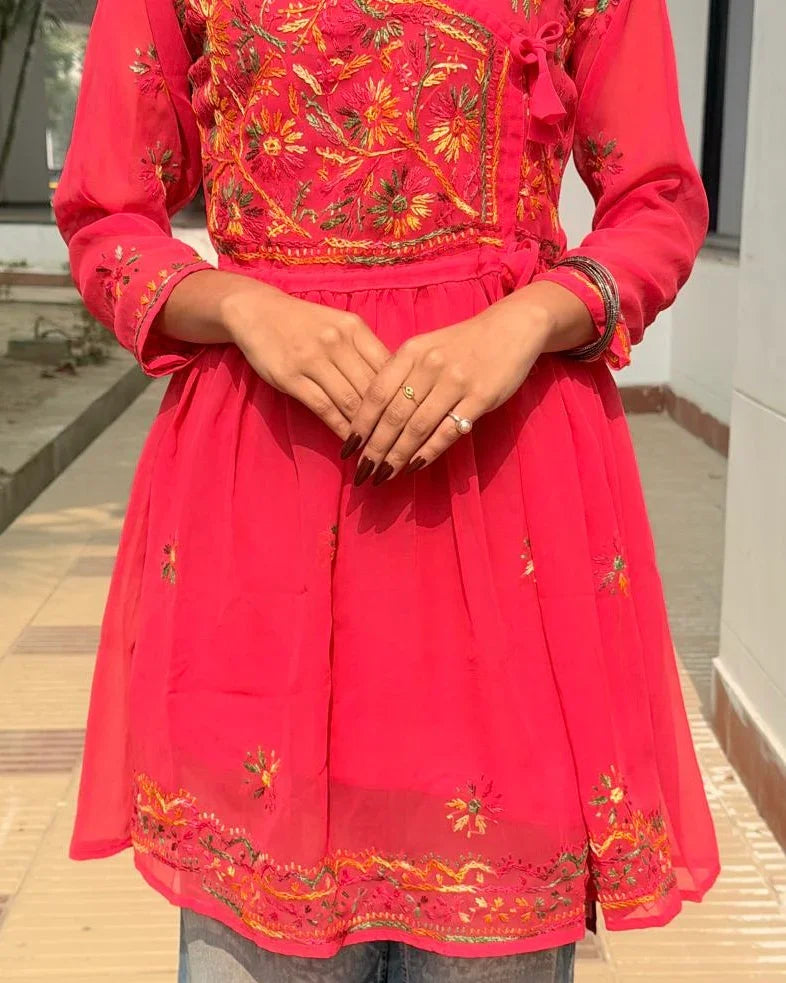 Naaz-e-Meher Georgette Chikankari Frock