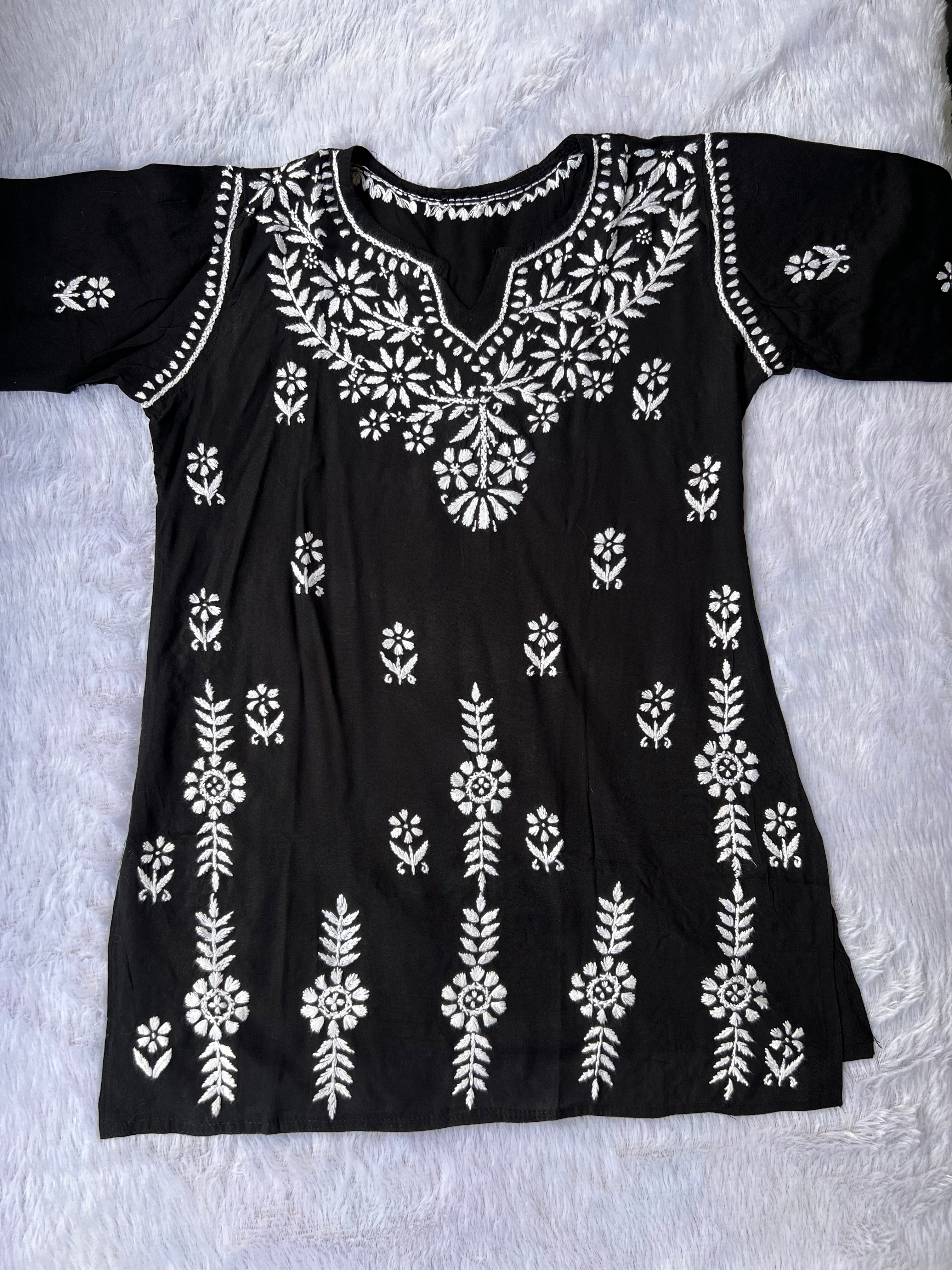 Sarah Black Modal Short Kurti
