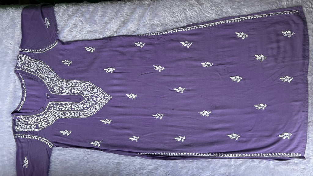 Sarah Lilac Rayon Long Kurti