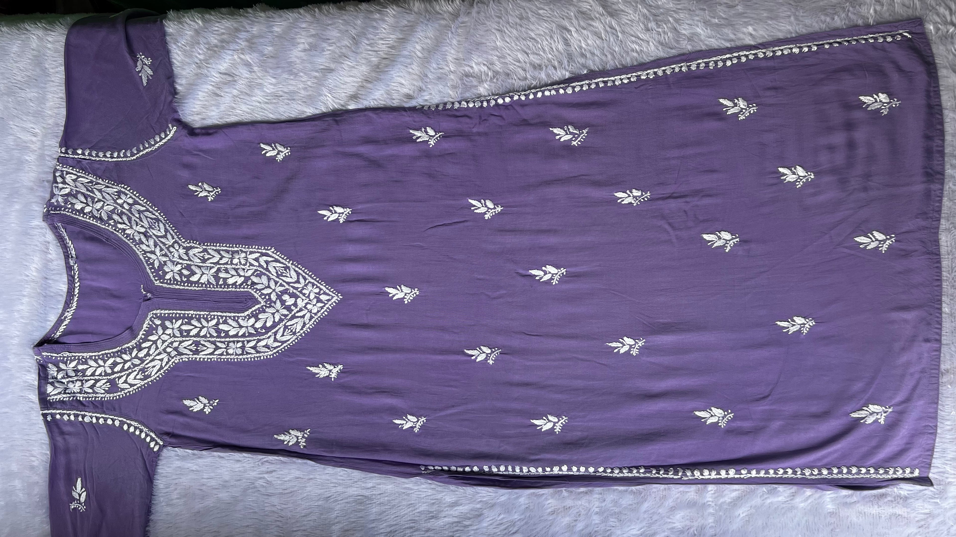 Sarah Lilac Rayon Long Kurti