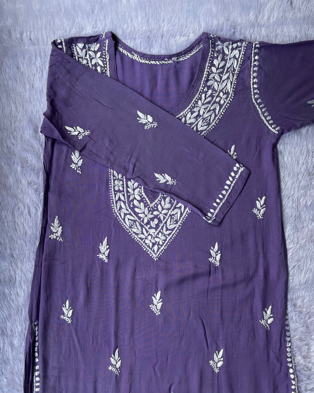 Sarah Lilac Rayon Long Kurti