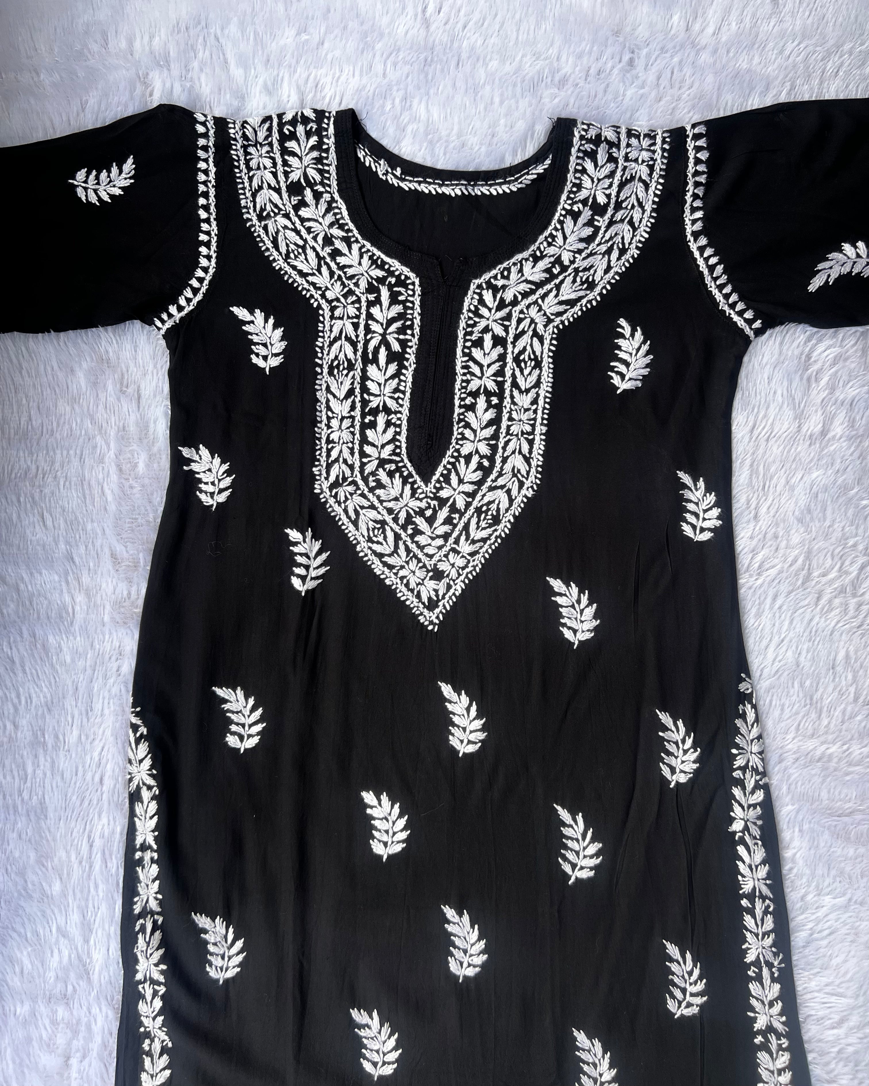 Sarah Black Rayon Long Kurti