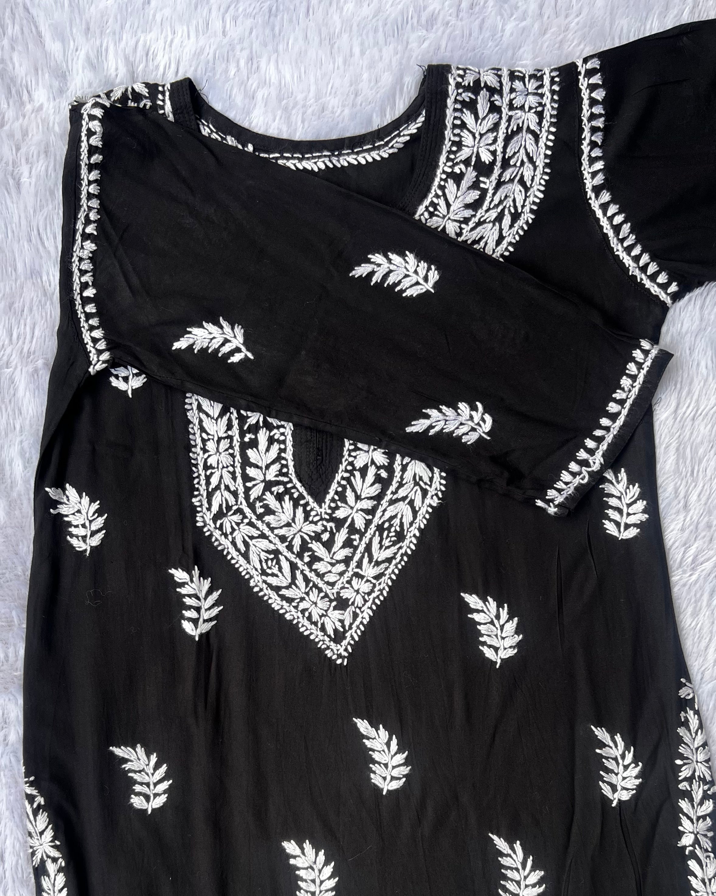 Sarah Black Rayon Long Kurti