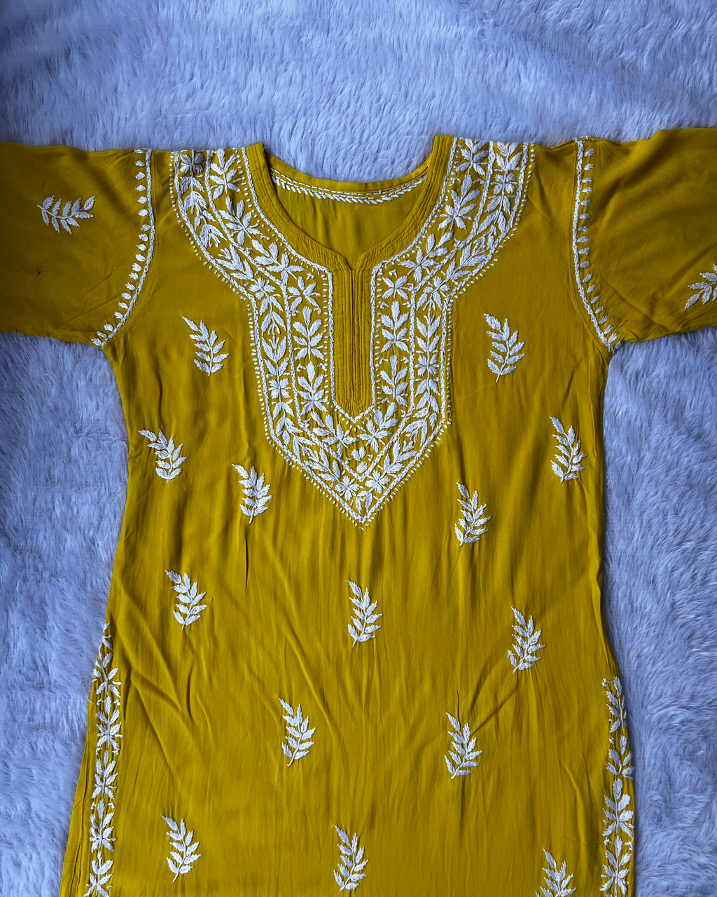 Sarah Yellow Rayon Long Kurti