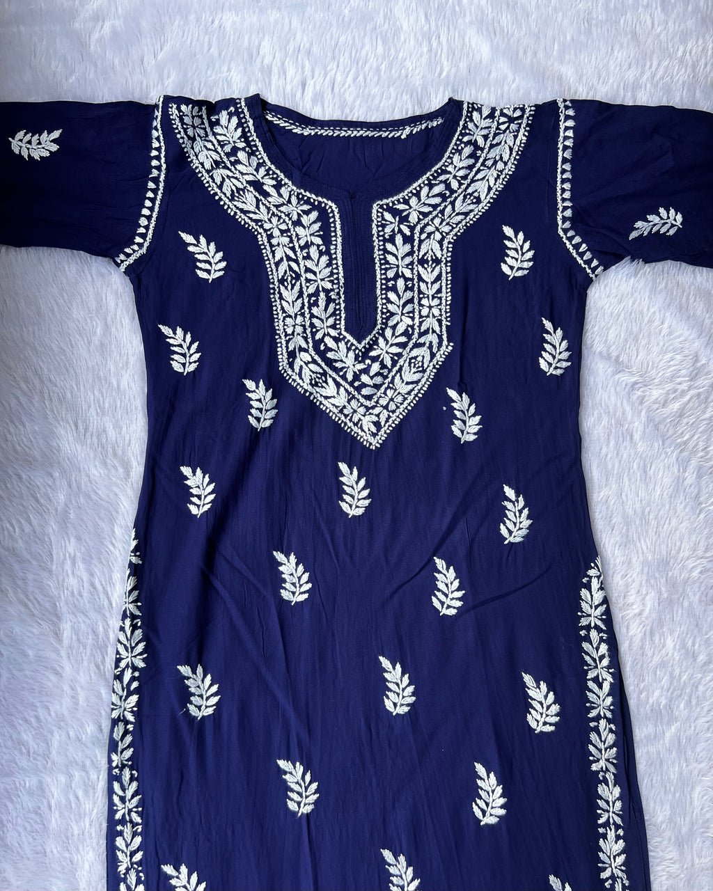 Sarah Navy Rayon Long Kurti